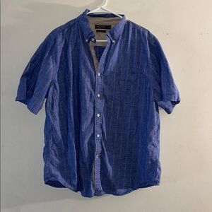 Nautica Blue Checkered Short Sleeve Shirt